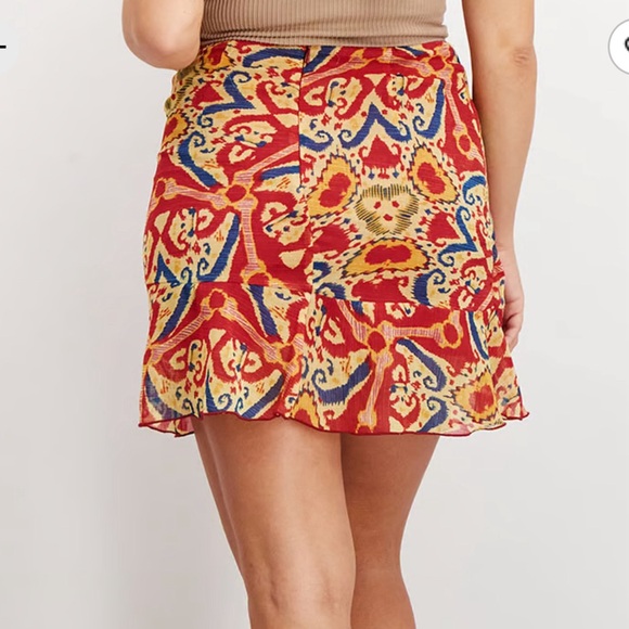 Mango Women’s Raffled Trim Short Wrap Skirt - EU L / US M - Picture 3 of 10